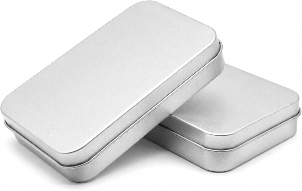 Set van 2 metalen speelkaarten dozen, lege kaartendozen, opbergdozen voor kaarten, snoep en kleine voorwerpen, 10 x 7 cm
