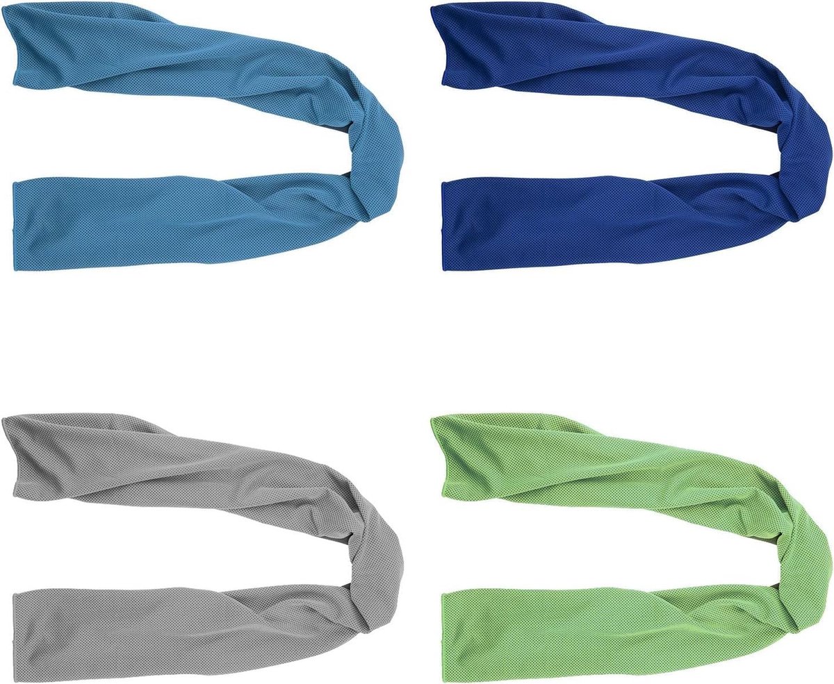Set van 4 verkoelende handdoeken, 100 x 30 cm, sneldrogend microvezel, ideaal voor fitness, sport en yoga