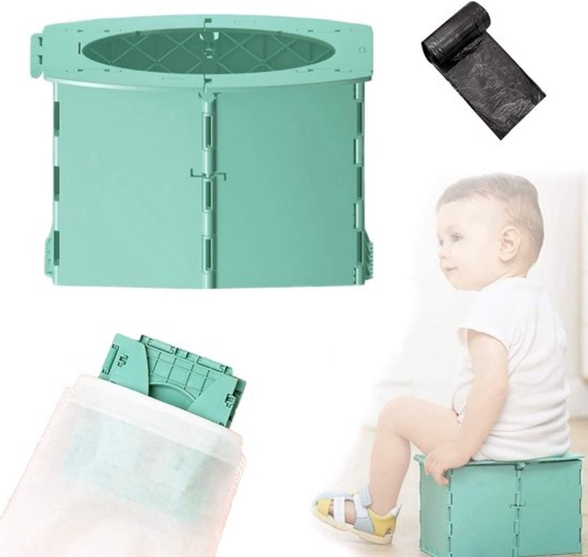 Auvstar Opvouwbare Baby Reizen Potje - Draagbaar Toilet voor Buiten, Auto en Zindelijkheidstraining - Peuter Urinoir Geschikt voor 1-3 Jaar Oude Jongen