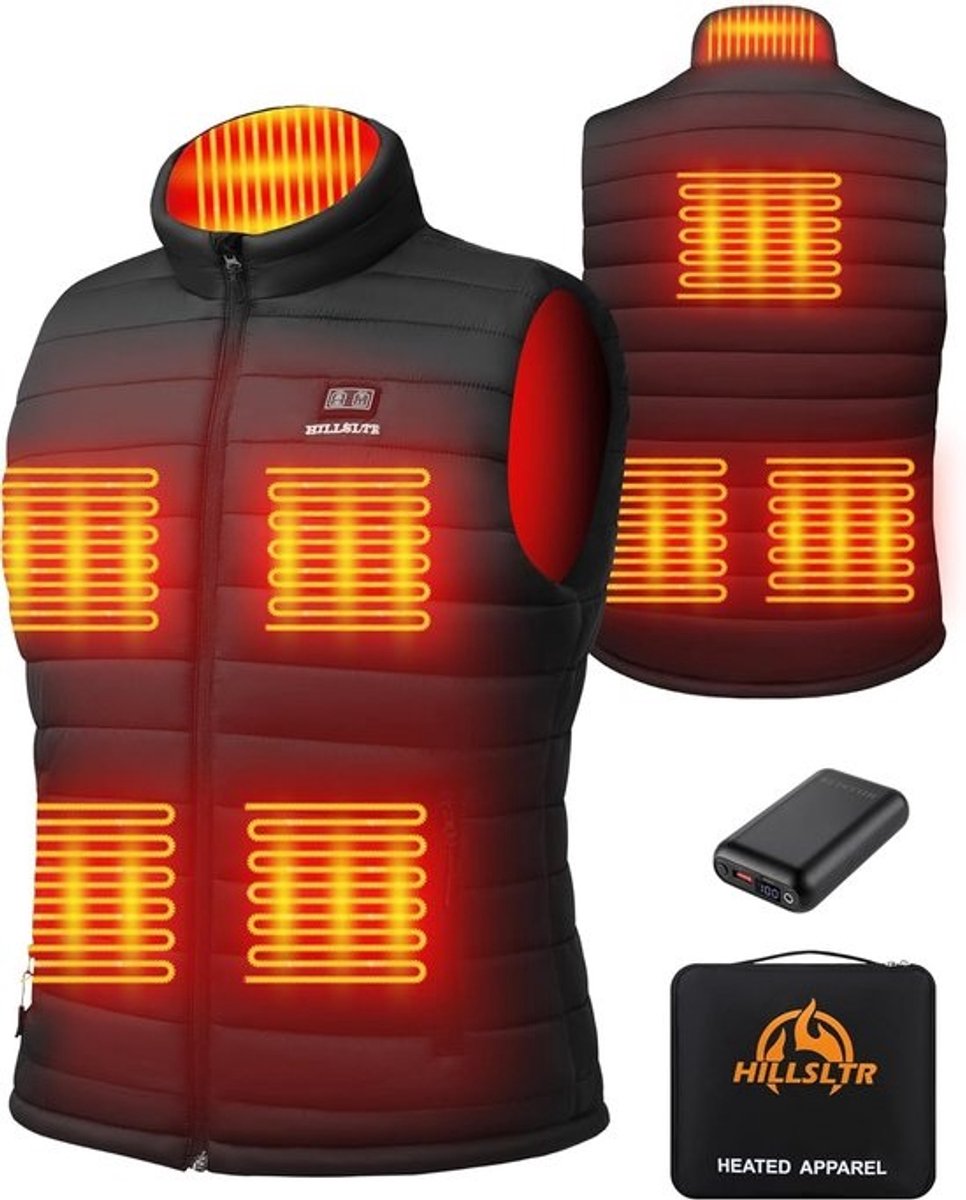 Verwarmd Vest Voor Heren Met Powerbank, 8 Verwarmingszones, Elektrisch Warmtevest Voor Outdoor-Activiteiten