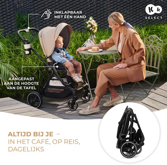 Kinderkraft YOXI 3-in-1 Kinderwagen - Van Geboorte tot 22 kg - Reiswieg, Wandelzitje & MINK PRO i-Size Autostoel - Zwart van Merkloos — afbeelding 5