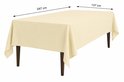 Crèmekleurig tafelkleed voor feestelijke gelegenheden, afmeting 247 bij 137 cm.