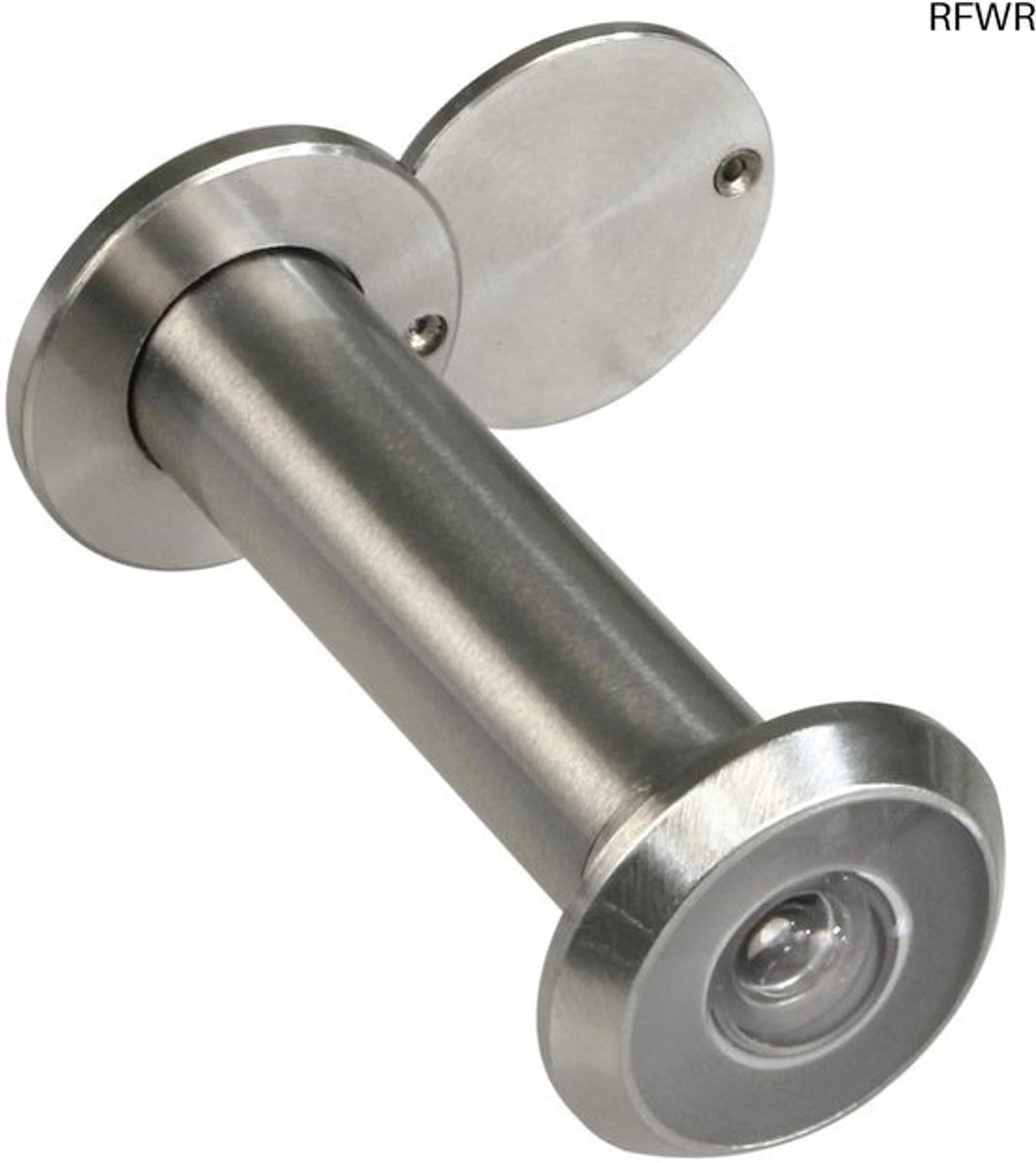 RFWR® Deurspion met superhoeklens voor binnen- en buitendeuren - diamater 16 mm, deurdikte 60-85 mm, mat verchroomd