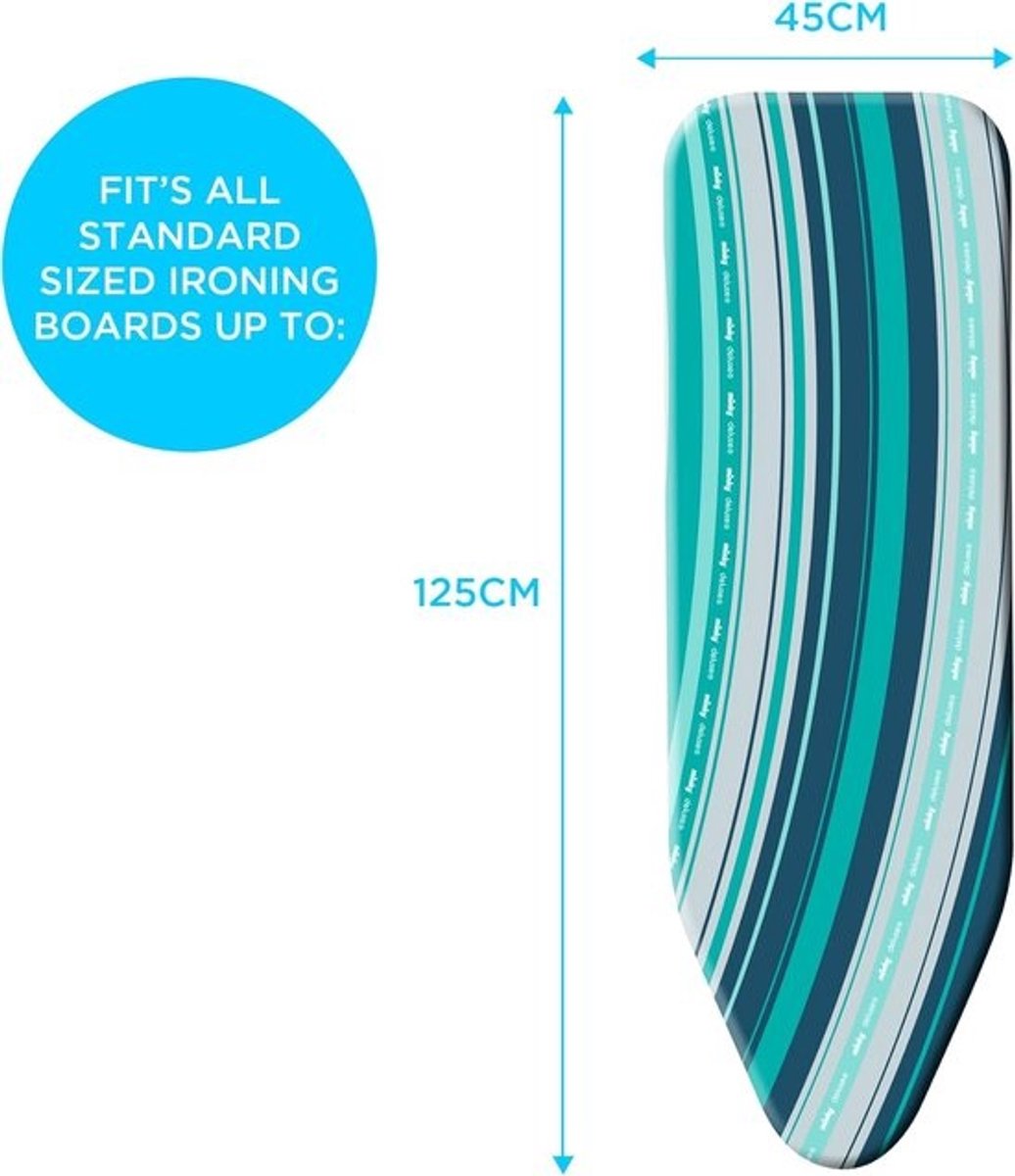 RFWR® Universele Strijkplankhoes voor Planken tot 125 x 45 cm - 100% Katoen, Blauw
