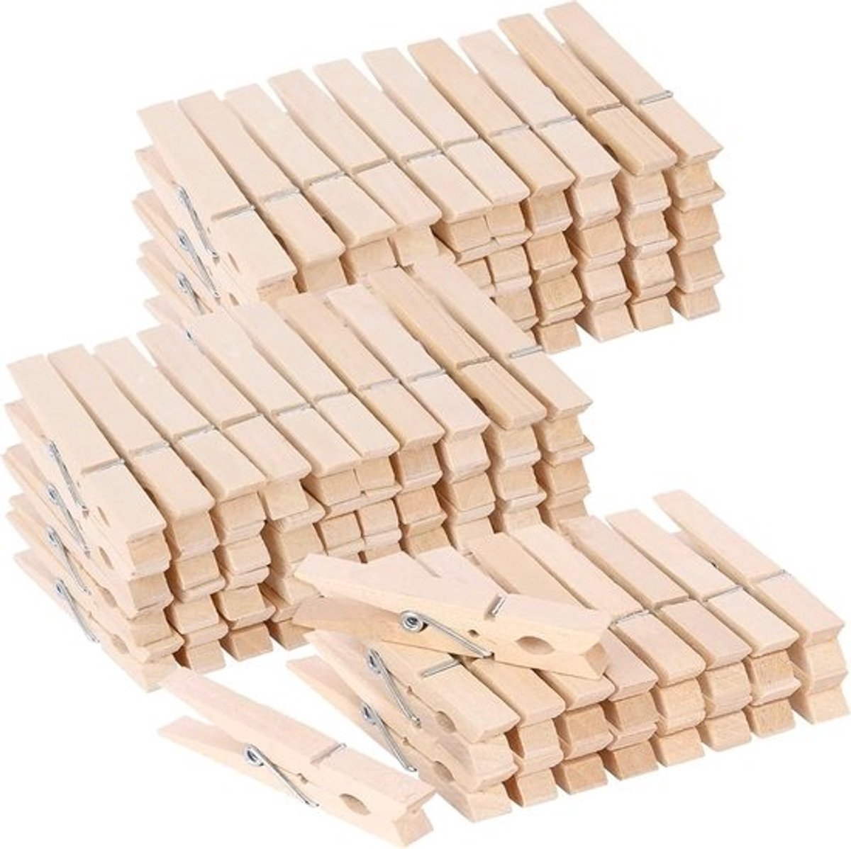 80 Grote Houten Waslijnklemmen - Stevig en Natuurlijk voor Wassen en Knutselen