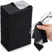 Brillendoekjes - 30 Stuks - Microvezel doekjes - Brilpoetsdoekjes - Brillen reiniger - Zwart
