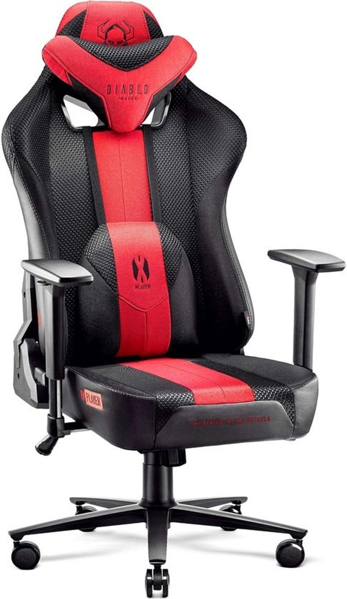 Ergonomische Gaming Stoel met 3D-Armleuningen en Kantelfunctie - Antraciet-Rood