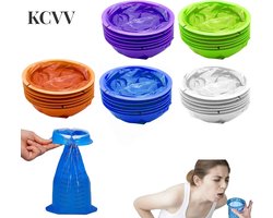 Braakzakjes van 50 stuks met ringen - spuugzakken met ring-braakzakjes-braakzakjes - spuugzakjes-draagbare - lekvrije braakzakjes voor in de auto en voor kinderen - braakzakjes met ringen - vijf kleuren - 37,5 x 17 cm