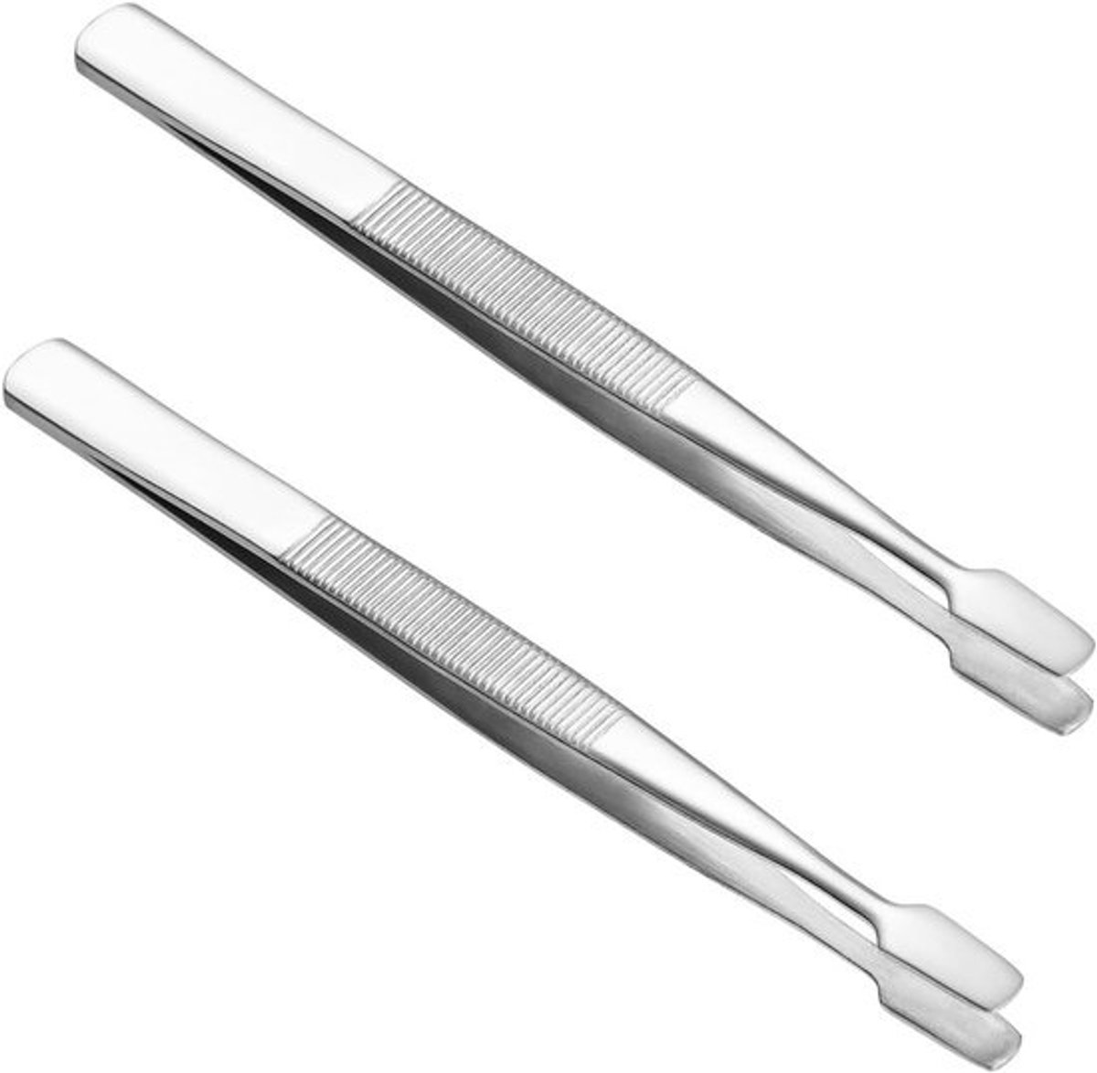 2 Stuks RVS Stempel Pincetten met Platte Punt - Gereedschap voor Sieraden en Gevoelige Materialen, Duurzaam en Roestvrij