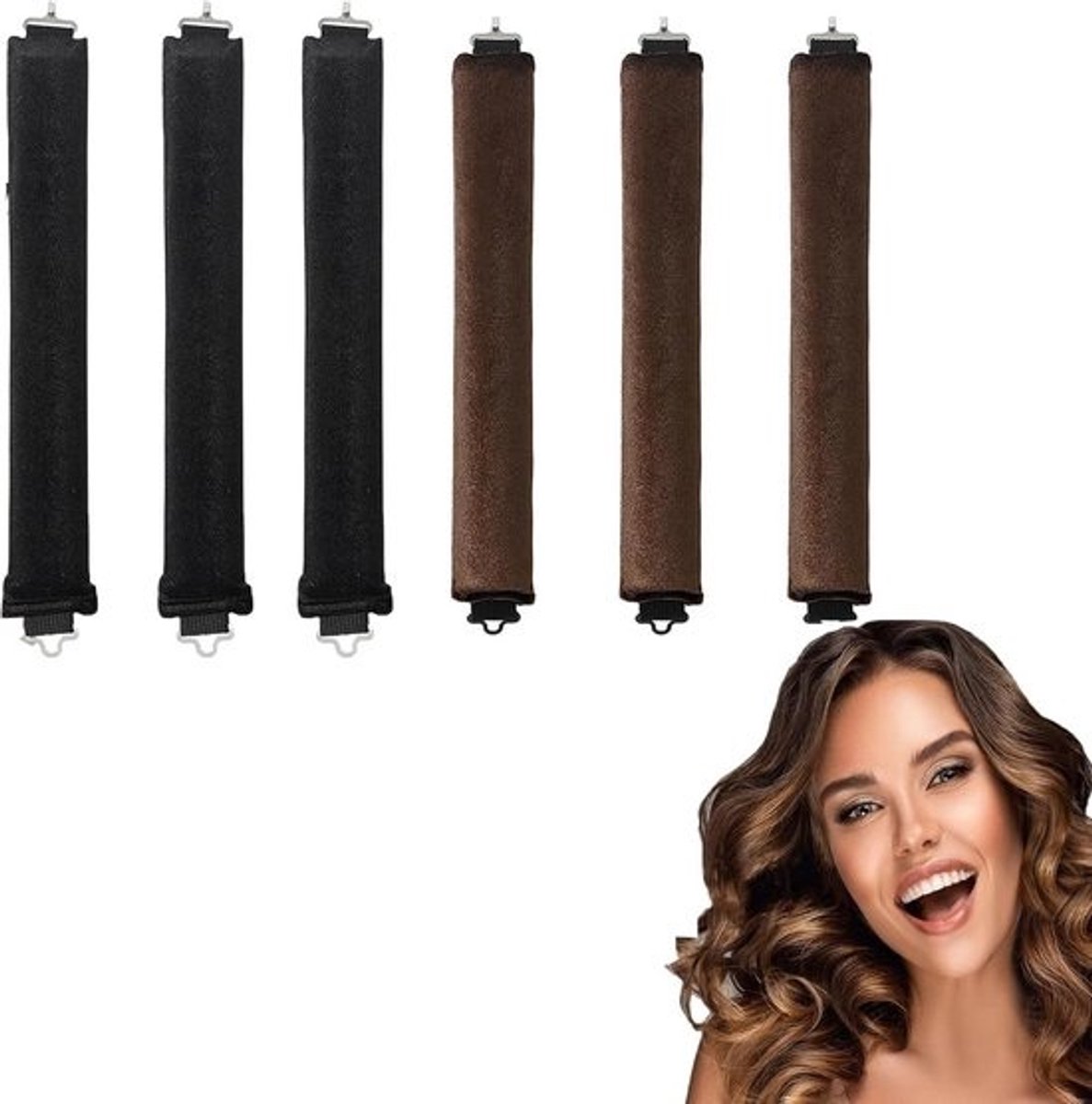 6x Hitteloze Haarrollers voor Nachtkrullen - Zonder Hitte Krulset voor Lang en Kort Haar