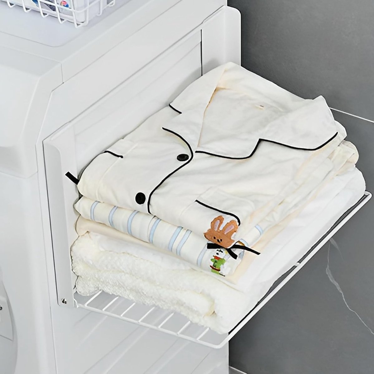 Multifunctionele Magnetische Organizer Plank voor Wasmachine en Koelkast, Handdoekopslag voor Badkamer en Wasruimte, Vouwbare Plank voor Efficiënte Ruimtebesparing