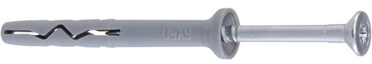 Slagpluggen Set - Nagelpluggen Beton - Bevestigen Materialen - Verzonken Kop - 6x50 mm