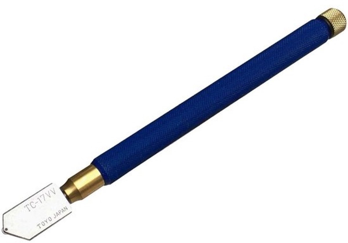 Glazen Snijder - Glasmes - Precisie Snijden - Automatisch Olie Systeem - 17 cm - Blauw Goud
