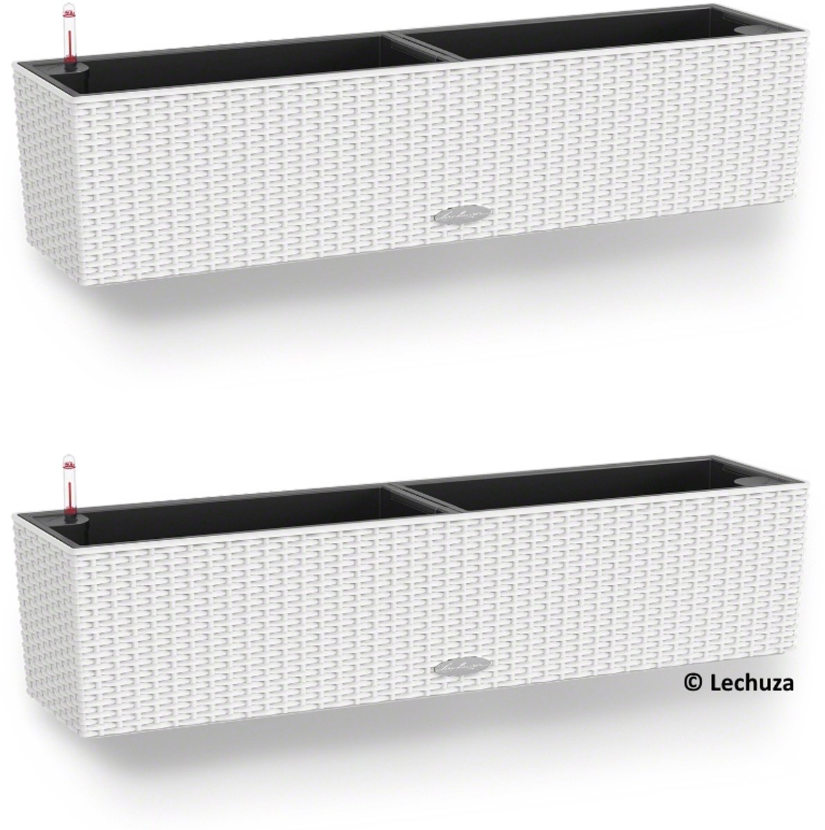 LECHUZA Bloembak BALCONERA Cottage 80 wit - set van 2