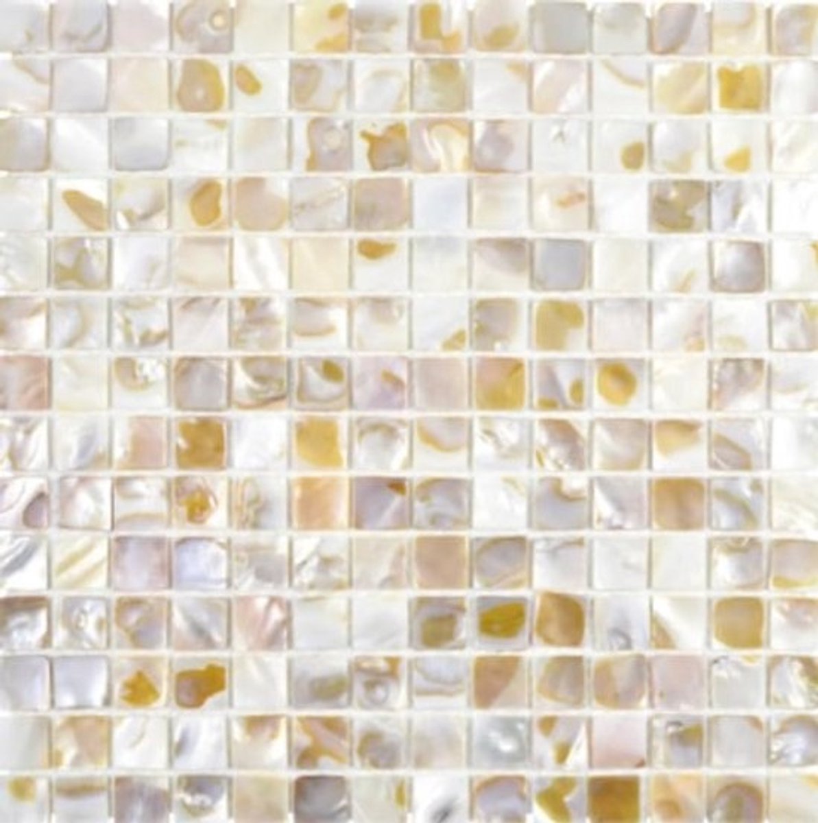 Mozaïek Tegels - Schelp Mozaïek - Douche Wand - Vochtbestendig Materiaal - 305x305 mm - Lichtbeige