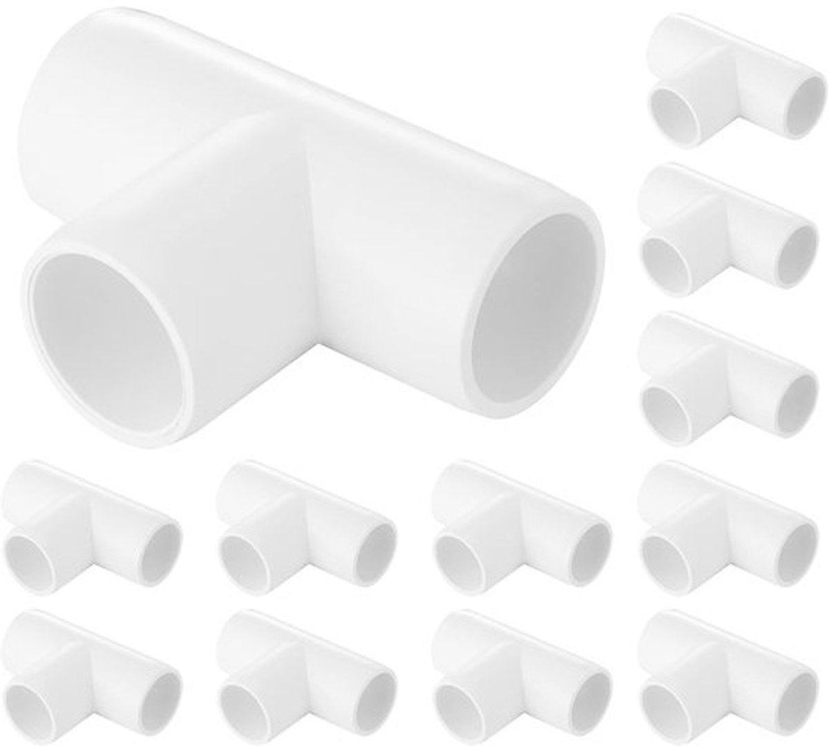 PVC T-stukken - Meubelkwaliteit Connectoren - Tent Constructies - Hoge Duurzaamheid - 3/4 Inch - Geel