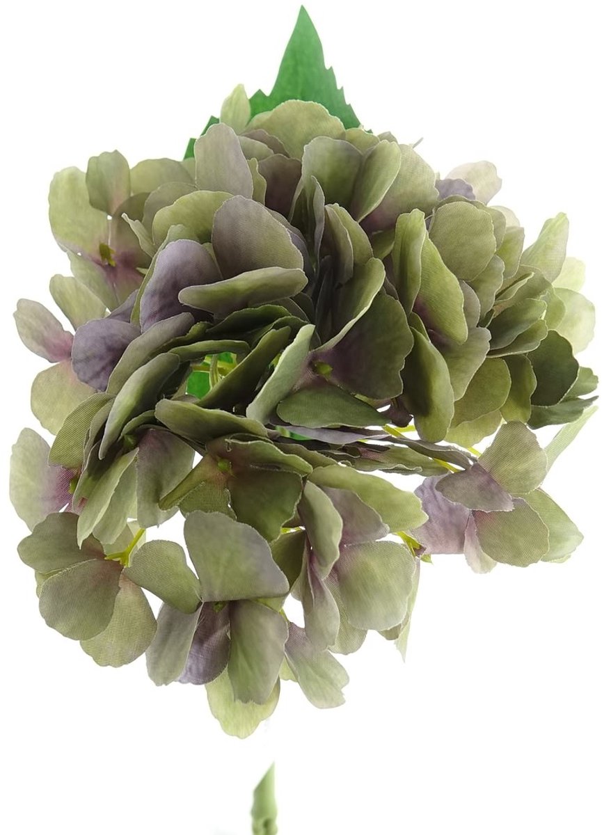 DPI Hortensiabloemen Mauve-Groen Shabby Chic 34 cm - Kunstplanten