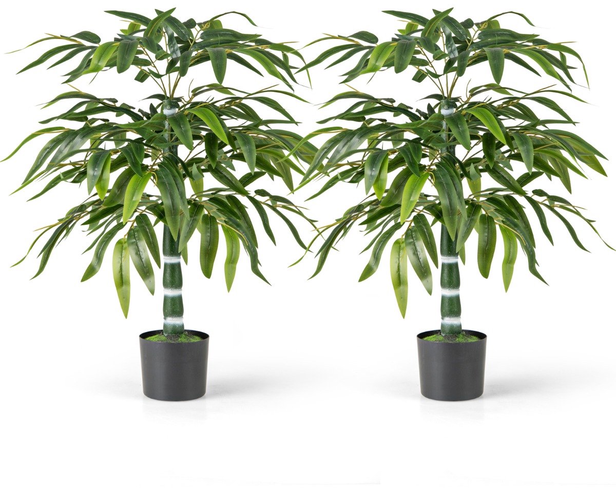 SureDeal® - Kunstplant - Kunstplanten Kunstboom - Pot Stammen - Verstelbare Takken - Thuis Kantoor Bamboedecoratie - 15x12,5 cm - Groen