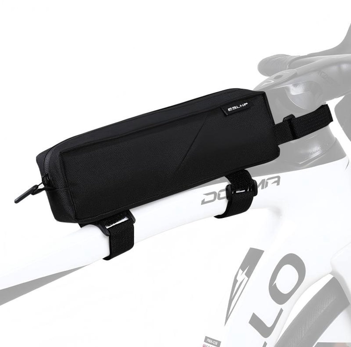 Frametas voor de fiets – Waterdicht – 22,5 x 6 x 5,5 cm – Snelle bevestiging – Geschikt voor lange ritten – Zwart
