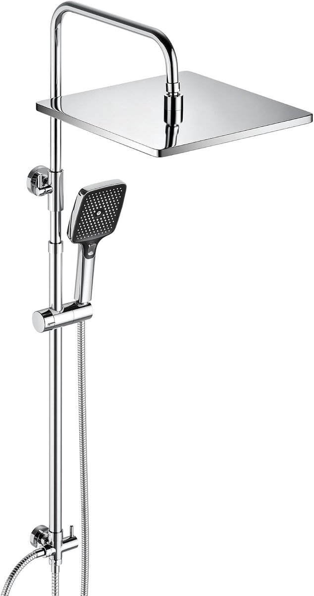 JOHO Roestvrij stalen douchesysteem zonder armatuur, regendouche doucheset waterbesparend met hoofddouche 30x30 cm - ShopVlot