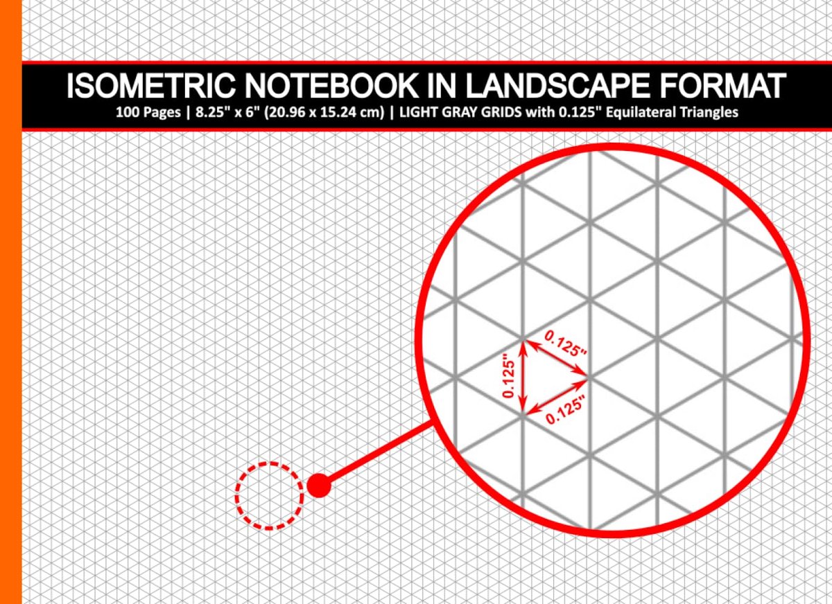 Isometric Notebook in Landscape Format: 100 Pages - 8.25" x 6" (20.96 x 15.24 cm) - ShopVlot