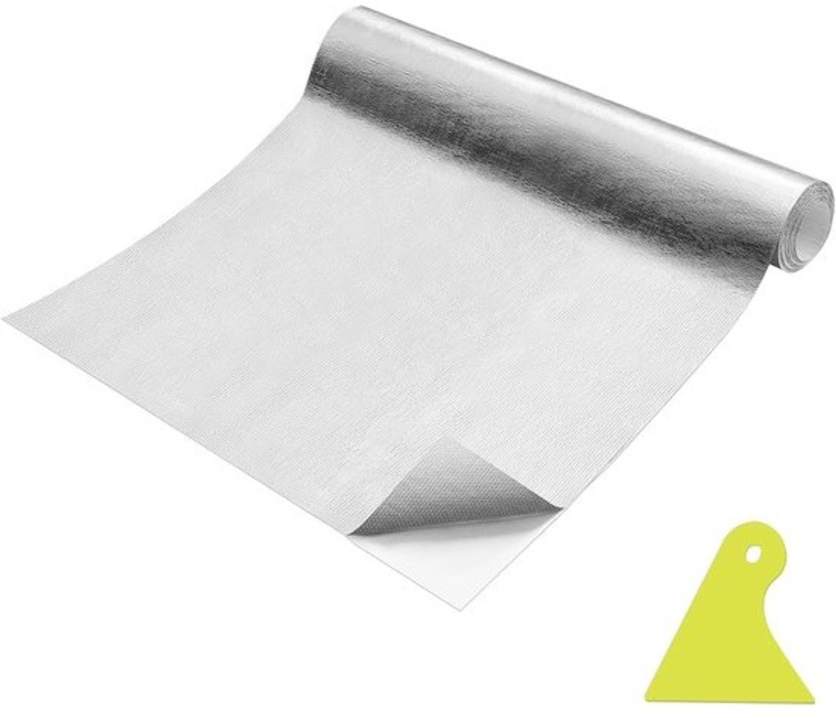 Gealuminiseerde Hittebeschermingsfolie 60 x 200 cm - Zelfklevend Glasvezel Isolatie voor Auto, Dak en Keuken
