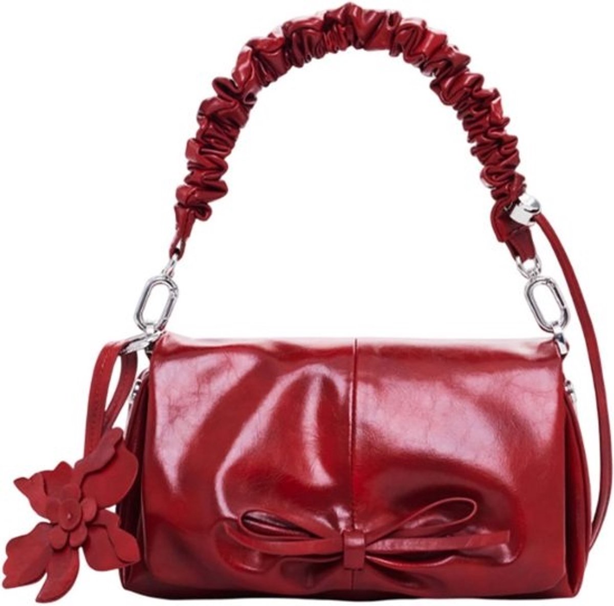 Dames Crossbody Tas Mini Rood Hartjes