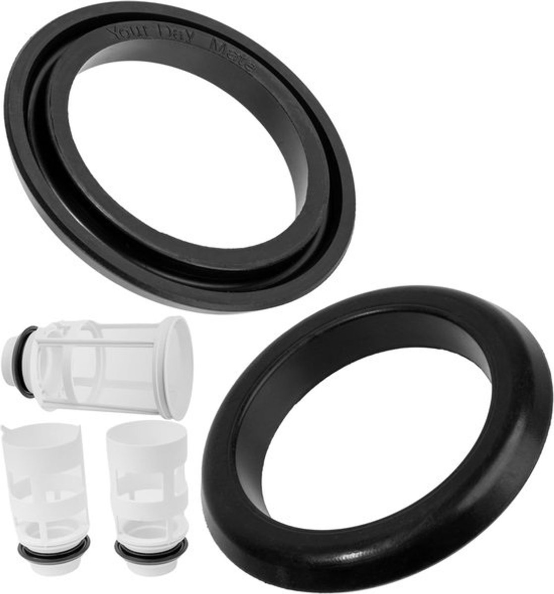Afdichtringen Toilet - Reserve O-ringen - Lekkage Reparatie - Corrosiebestendig Materiaal - 68mm Buiten 46mm Binnen - Zwart