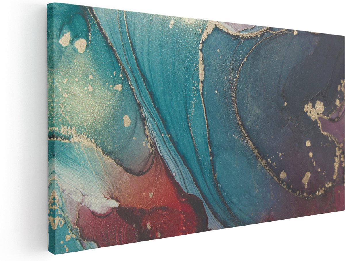 Artaza Canvas Schilderij Abstracte Luxe Kunst - 160x80 cm - Groot - Wanddecoratie Woonkamer - Schilderijen - Muurdecoratie