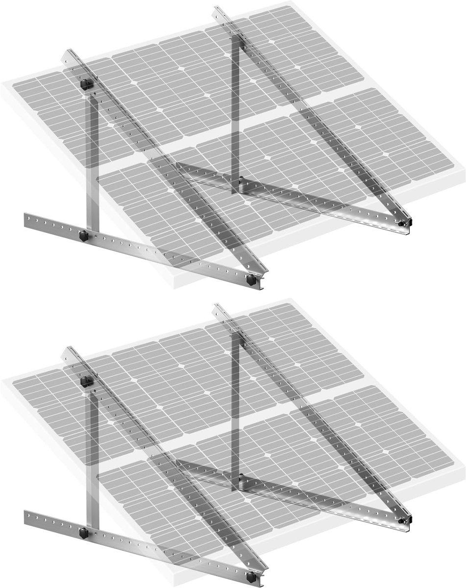 VEVOR Montagebeugels voor zonnepanelen van 1140 mm, montagebeugels met instelbare helling van 0 tot 90 graden - ShopVlot