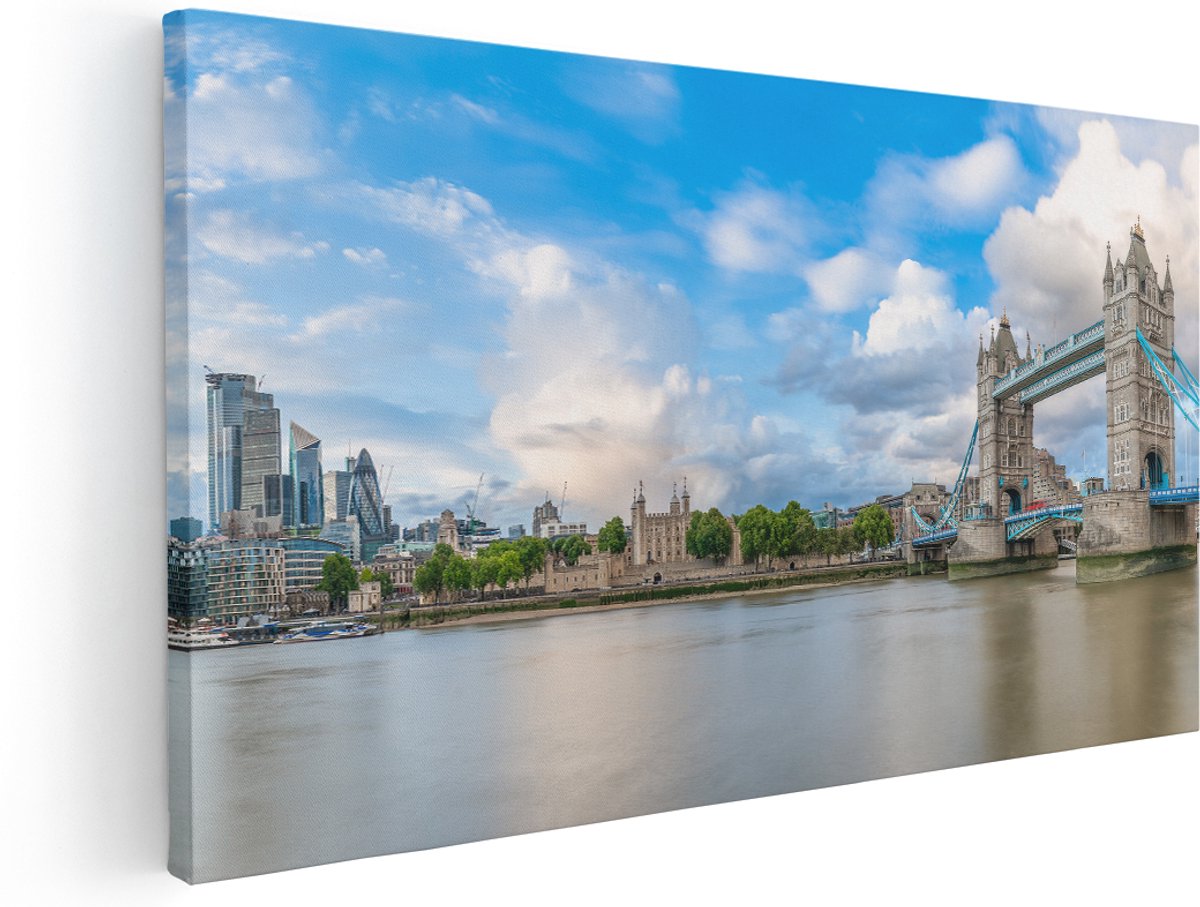Artaza Canvas Schilderij Tower Bridge in Londen - 160x80 cm - Groot - Wanddecoratie Woonkamer - Schilderijen - Muurdecoratie