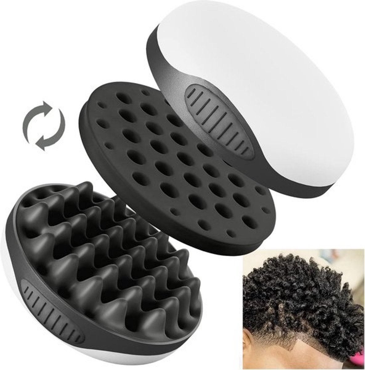 Twist Curl Haarborstel voor Afro Golven en Korte Krullen - Dubbelzijdig Design