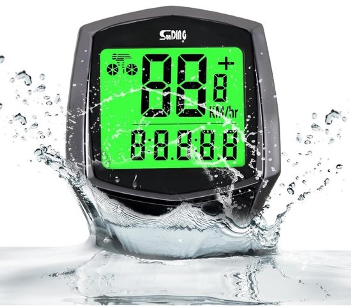 Fietscomputer met 16 Functies - GPS Snelheidsmeter en Afstandsmeter - Waterdicht (IPX5) - Verlicht Touchscreen