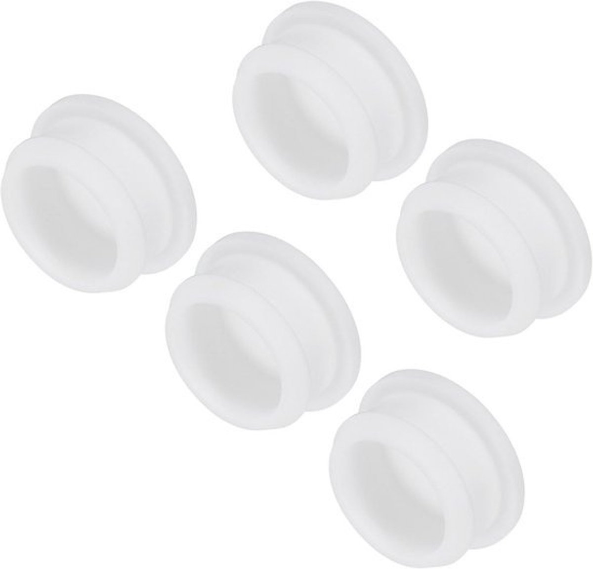 5x Set Ronde Rubber Pluggen voor Zink en Paneel Afdekking 28mm Wit