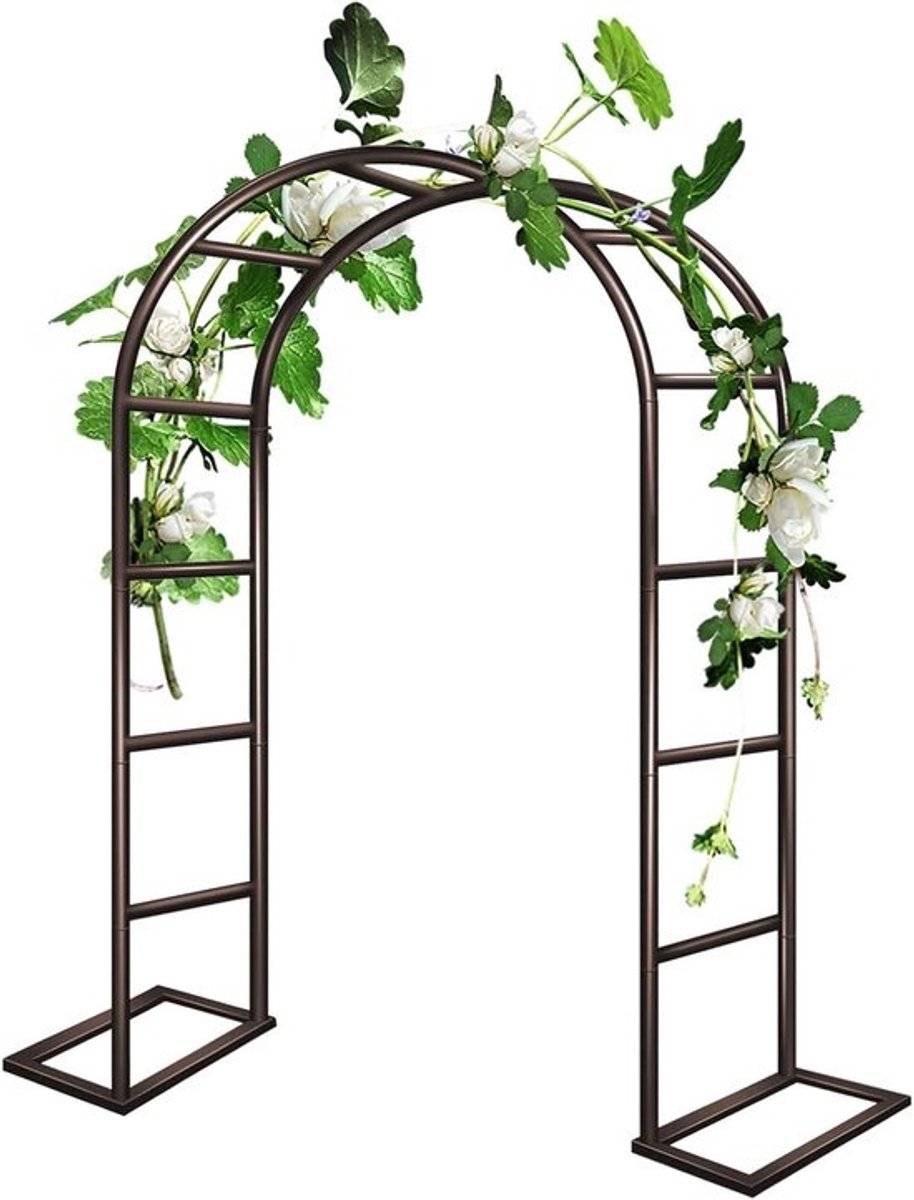 Metalen Tuinboog - Rozenboog Buiten - Decoratie Entree - Verstelbare Maten - Tot 350cm Breed - Bruin
