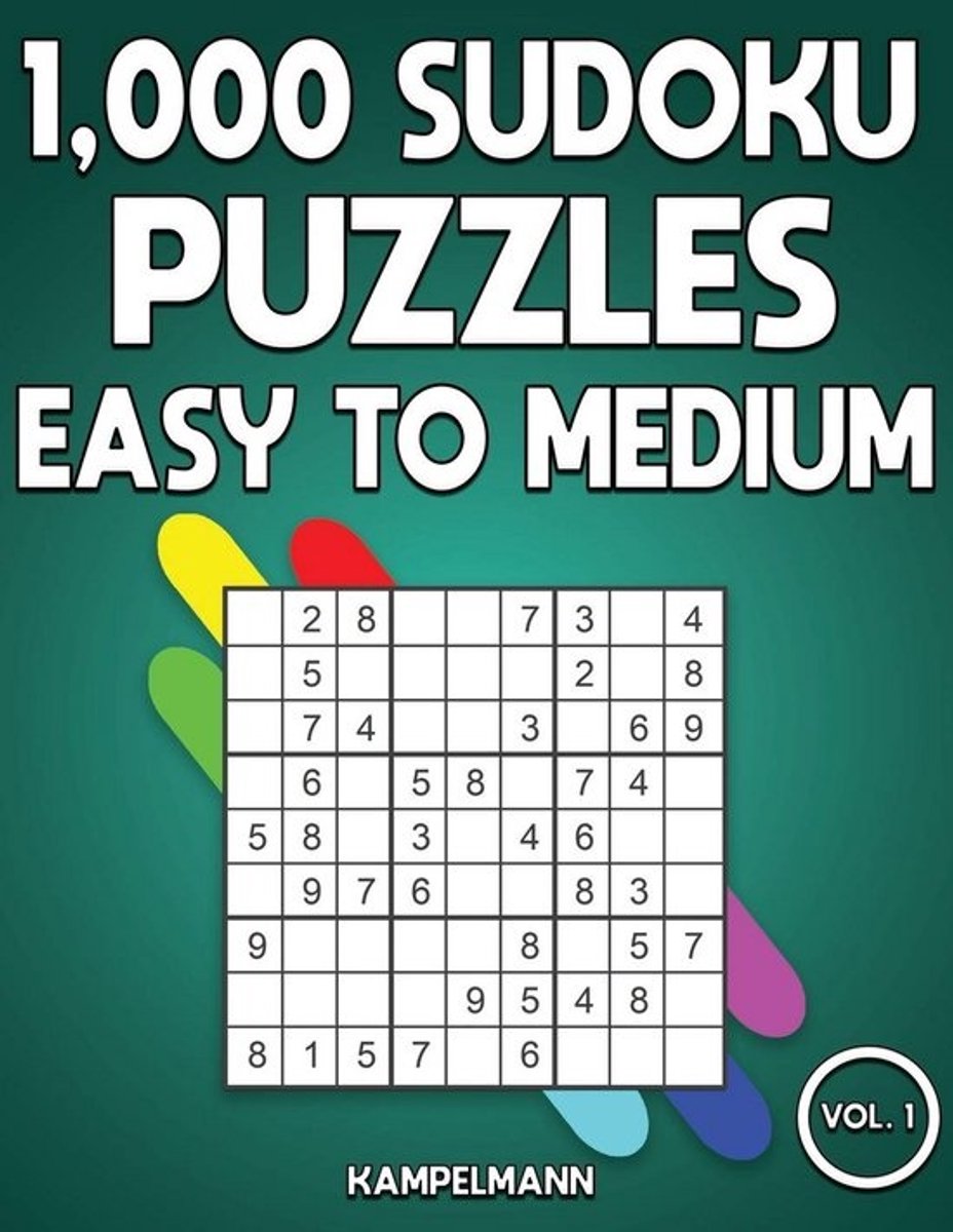 1000 Sudoku Puzzels Makkelijk tot Medium - Groot Formaat Puzzelboek voor Volwassenen met Oplossingen