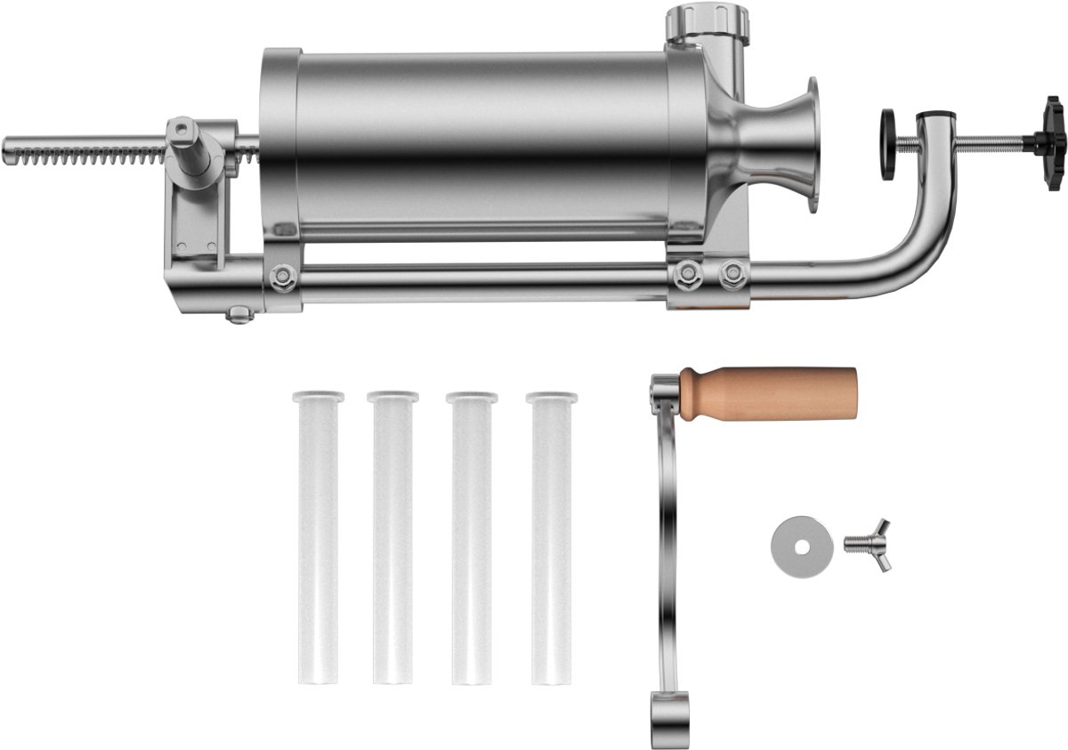SureDeal® - Keukengerei - Roestvrijstalen Verticale Worstenmaker - Buizen Verschillende Grootte - Naturel