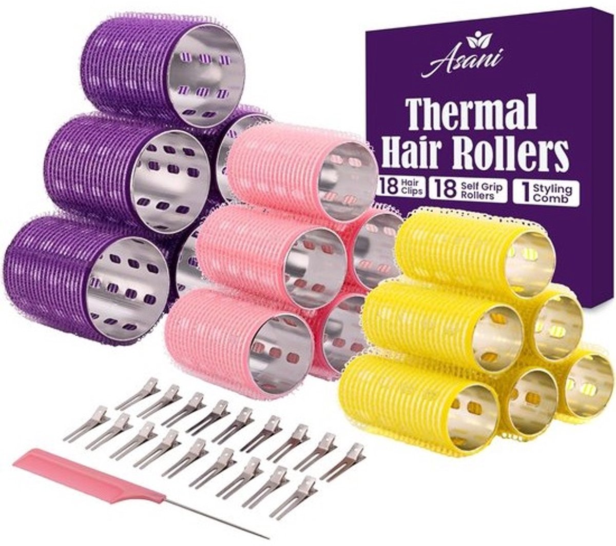 37 Stuks Thermische Krulspelden Klein met Clips voor Volume en Duurzame Krullen Kort tot Lang Haar