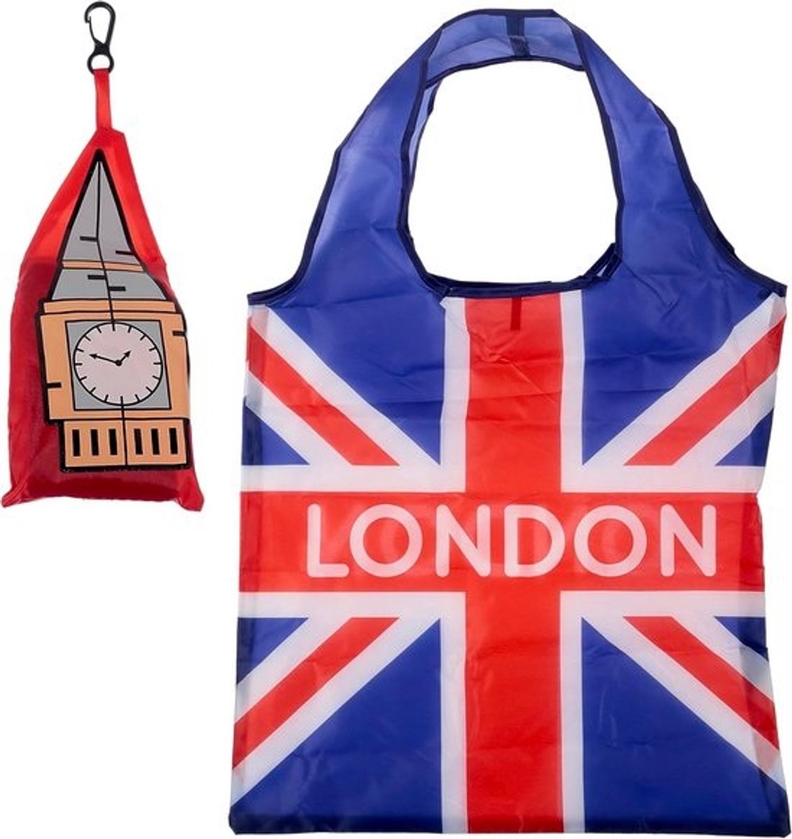 Opvouwbare Herbruikbare Boodschappentas met Houder - London Big Ben Thema