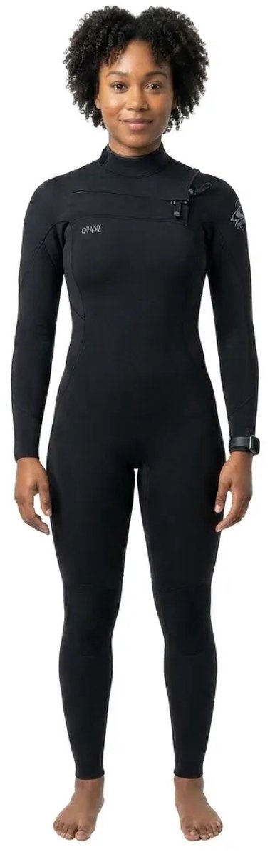 2026 O'Neill Dames Epic 4/3mm Borst Ritssluiting Wetsuit - Black