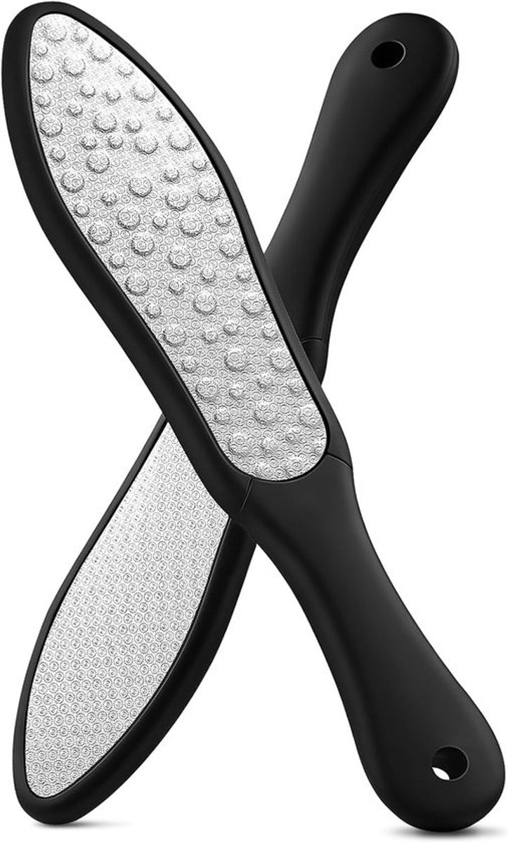 Voetrasp RVS - Pedicure Rasp - Verwijderen Eelt - Dubbelzijdig Ontwerp - 24.7cm Lengte - Zwart