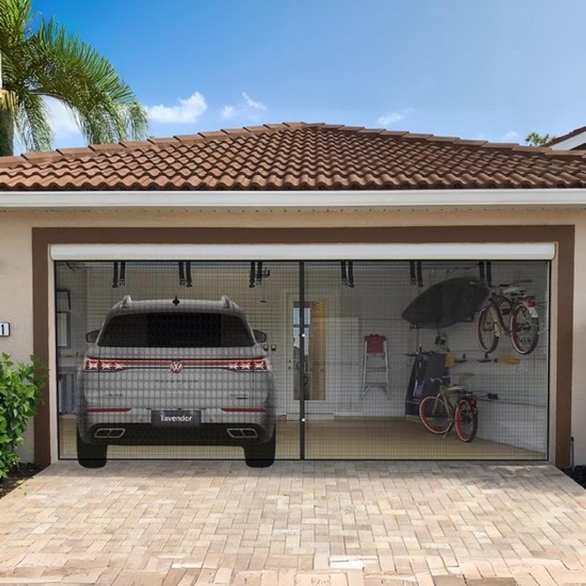 Groot Magnetisch Hordeurgaas voor Garage en Terras (196 x 85 inch) - Handsfree Insectenhor