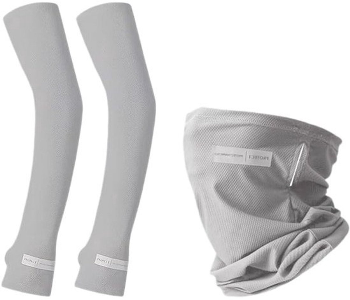 Set van 3 armloops en halslengtes voor outdooractiviteiten - zon- en stofbescherming voor gezicht en armen