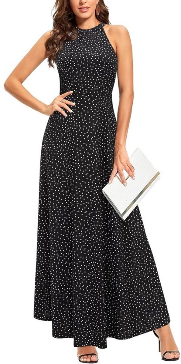 Maxi-jurk dames zomer bloemen halterhals sexy party bruiloft lange jurk
