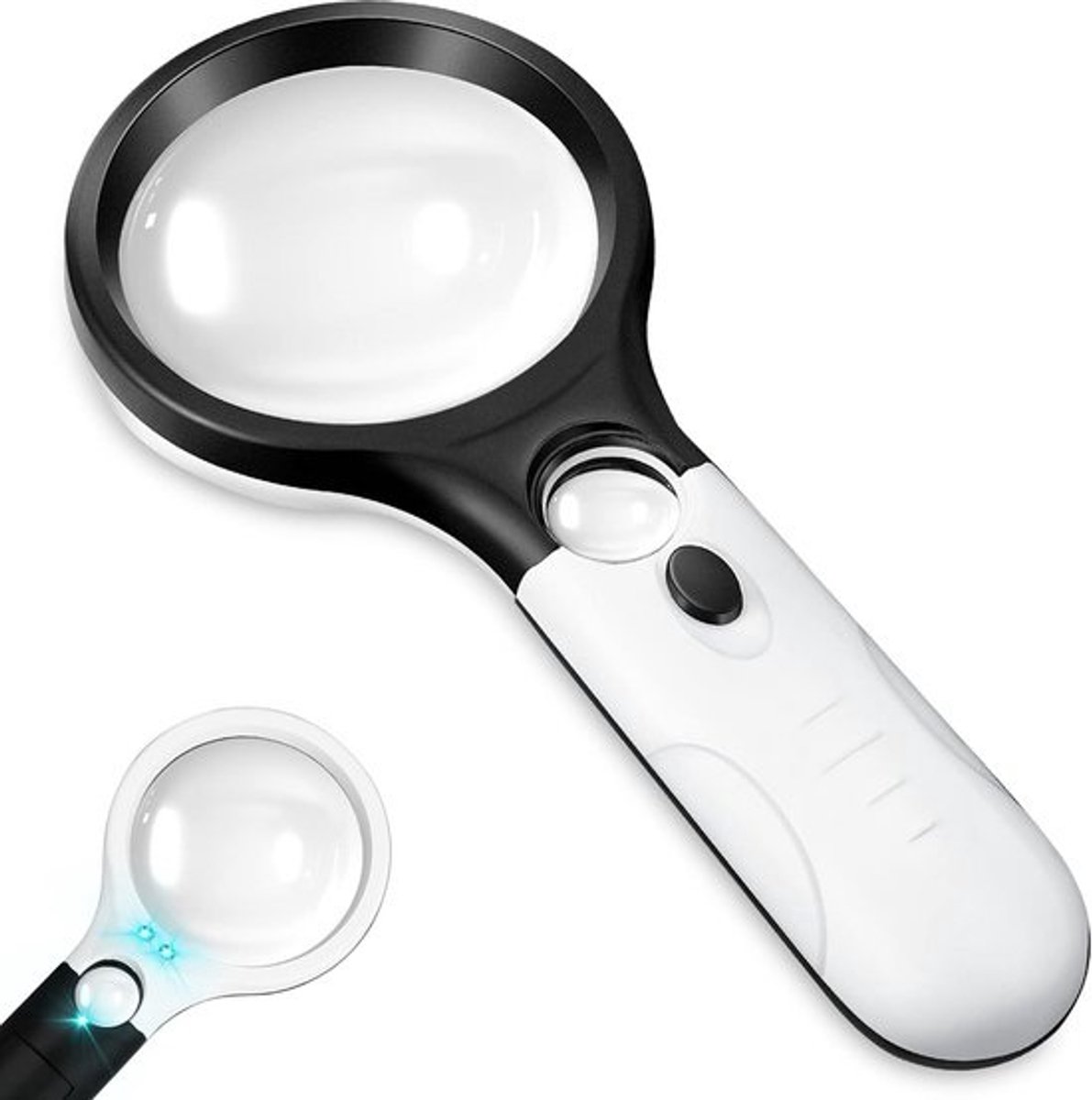 Vergrootglas met licht 10x en 30x vergroting dubbele lens voor lezen en hobby's