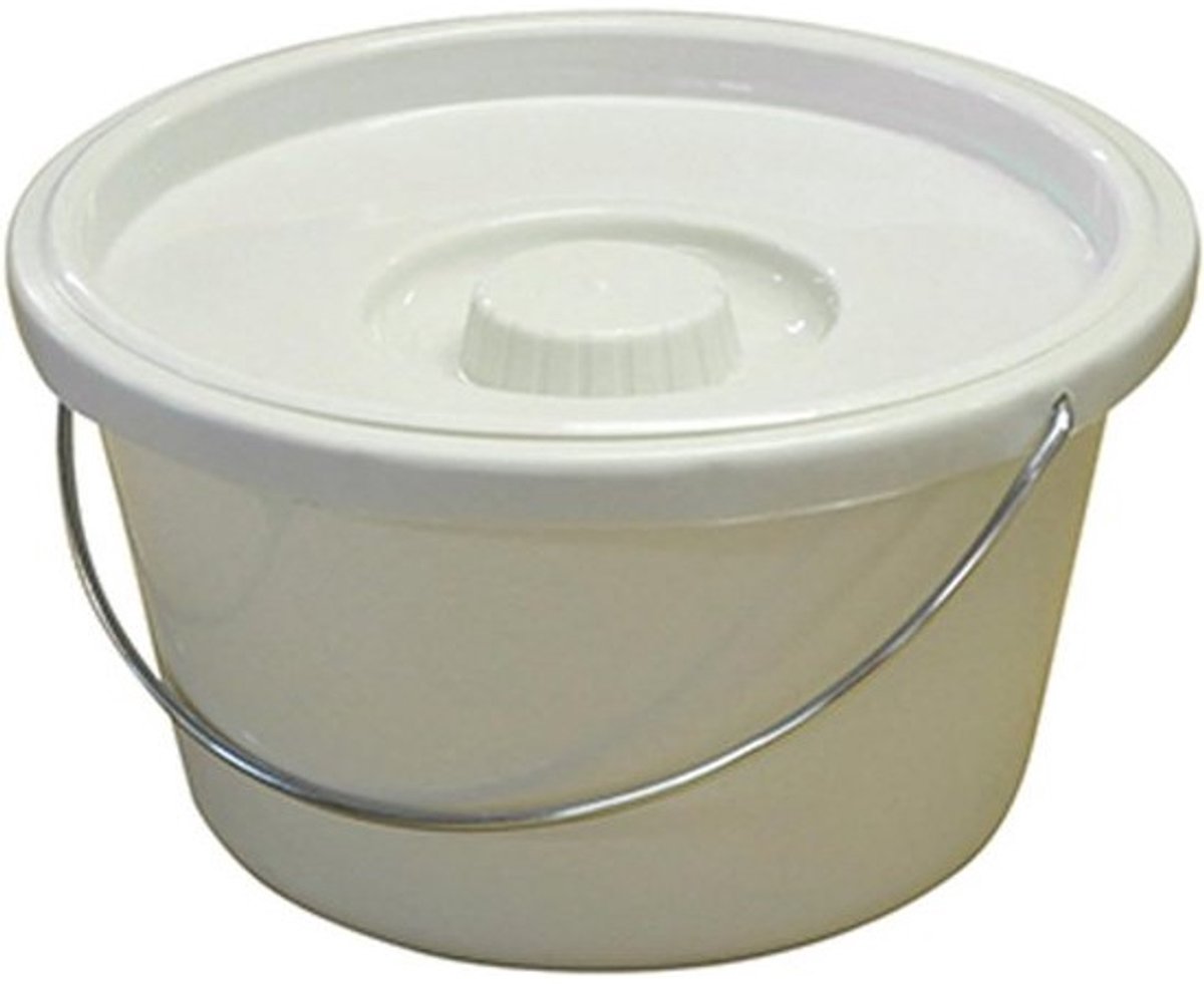 Stevige Emmer met Deksel 7.5L voor Commode en Opbergkast - Universeel