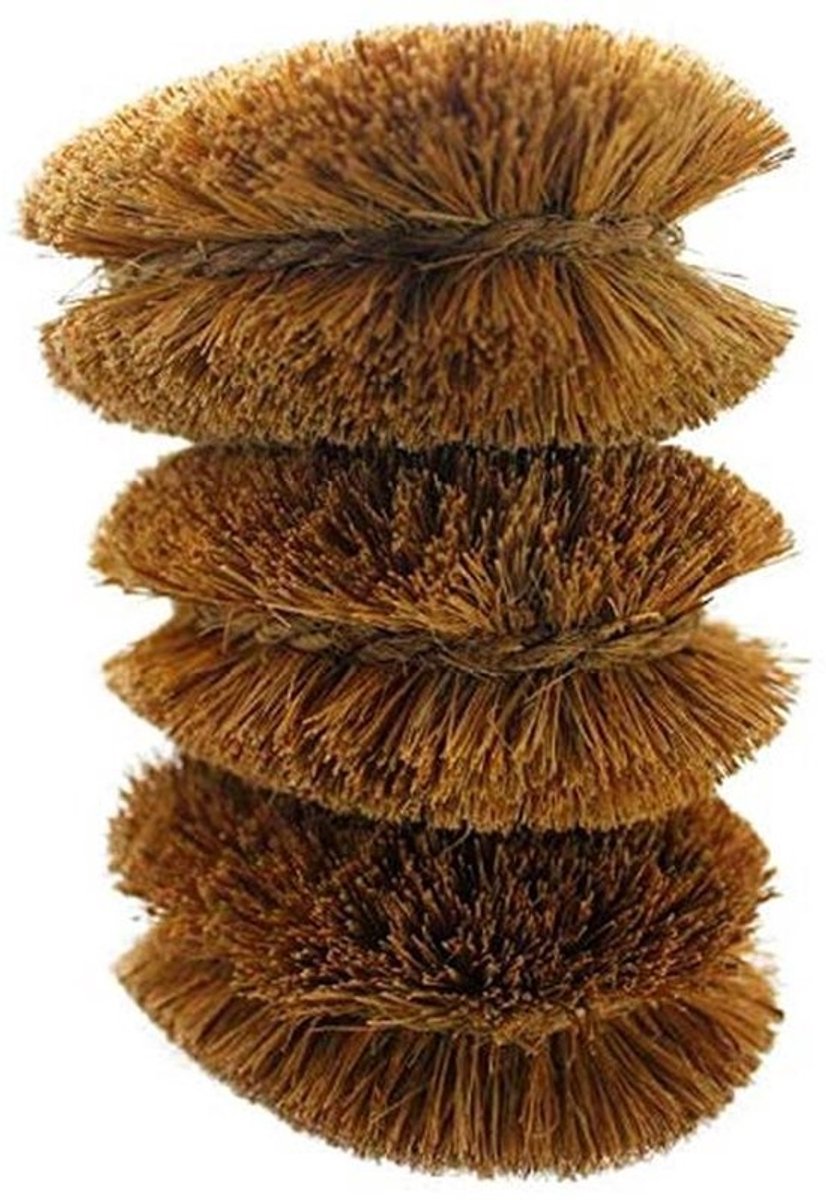 Tawashi Groenteborstels van Natuurlijke Kokosvezel - Set van 3 voor Fruit en Groenten