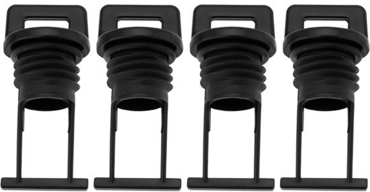 NTHProducts - 4pcs Drain Plug - Vervangingsonderdeel - Tapered design - Zwart - Waterdicht - Geschikt voor boten en kajaks - 19mm