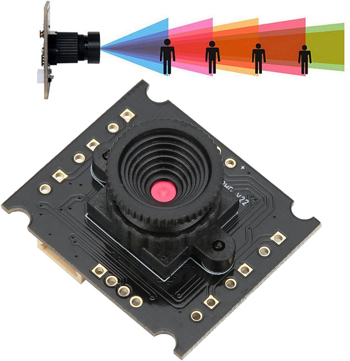 SnelShoppen - HD USB Webcam Module 1MP met 50° Kijkhoek voor Windows XP/7/8/10, OS X, Linux, Android - Ideaal voor Videobellen, Streaming en Industrie
