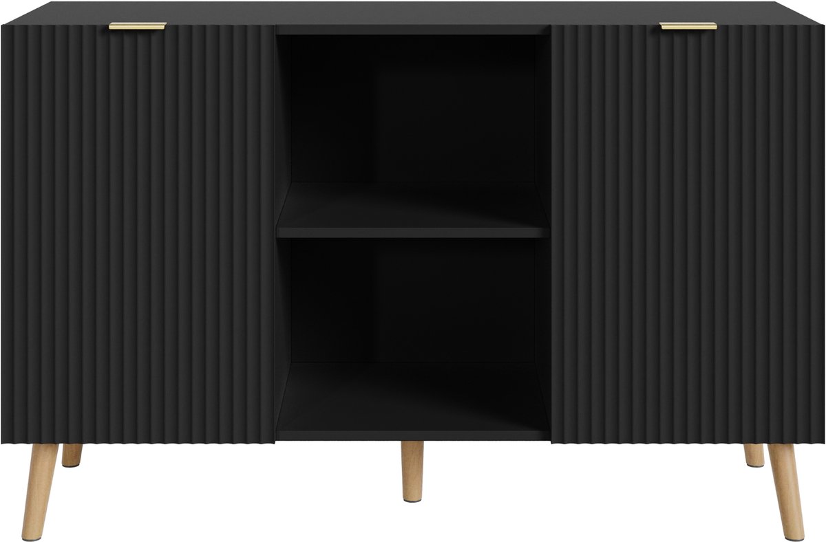 Sideboard Nand dressoir met 2 deuren 120x40x76 cm zwart [en.casa]